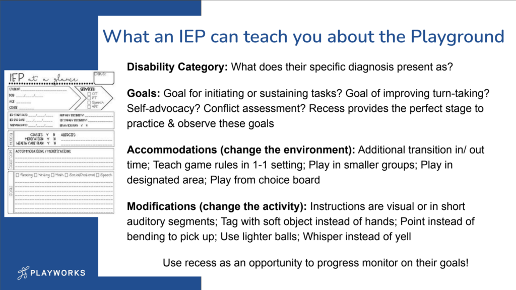 screenshot of IEP slide